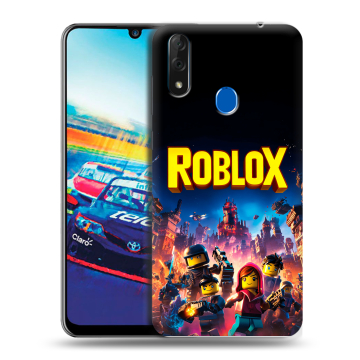 Силиконовый чехол на ZTE Blade V10 с принтом Roblox Роблокс