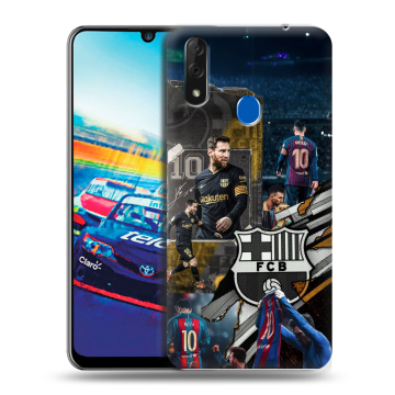 Силиконовый чехол на ZTE Blade V10 с принтом Messi Barcelona