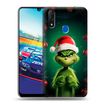 Силиконовый чехол на ZTE Blade V10 с принтом Гринч Новый год Рождество