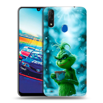 Силиконовый чехол на ZTE Blade V10 с принтом Новый год гринч