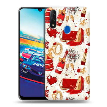 Силиконовый чехол на ZTE Blade V10 с принтом Новый год