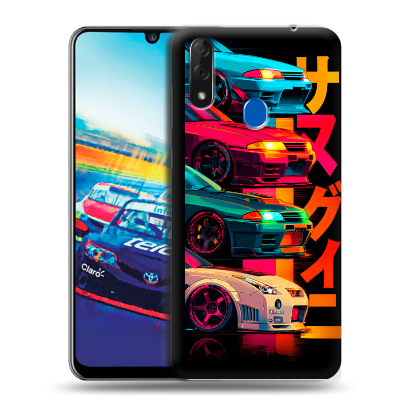 Силиконовый чехол на ZTE Blade V10 с принтом Гоночные машины Силиконовый чехол на ZTE Blade V10 с принтом Гоночные машины