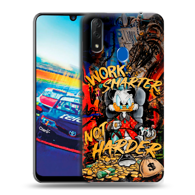 Силиконовый чехол на ZTE Blade V10 с принтом Дональд Дак Деньги Силиконовый чехол на ZTE Blade V10 с принтом Дональд Дак Деньги