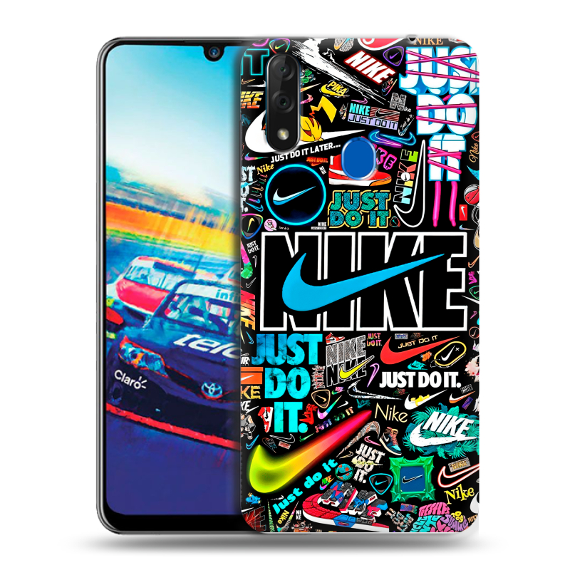 Силиконовый чехол на ZTE Blade V10 с принтом найк nike черный Силиконовый чехол на ZTE Blade V10 с принтом найк nike черный
