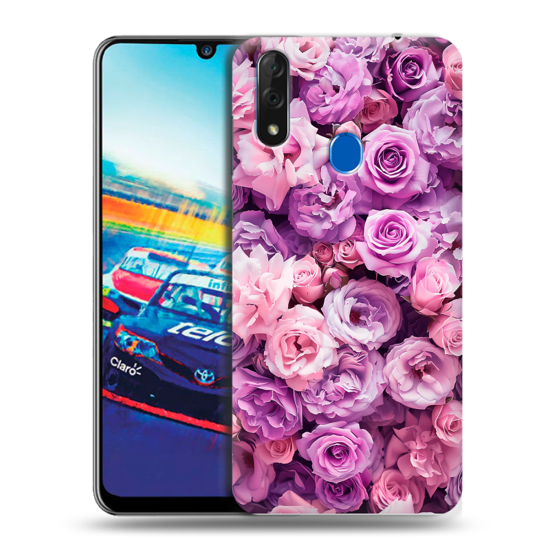 Силиконовый чехол на ZTE Blade V10 с принтом лавандовые розы Силиконовый чехол на ZTE Blade V10 с принтом лавандовые розы