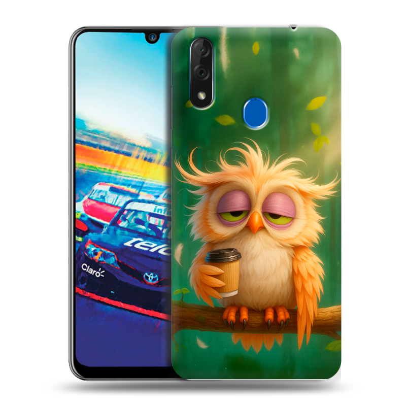 Силиконовый чехол на ZTE Blade V10 с принтом сова Силиконовый чехол на ZTE Blade V10 с принтом сова