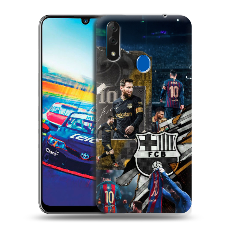 Силиконовый чехол на ZTE Blade V10 с принтом Messi Barcelona Силиконовый чехол на ZTE Blade V10 с принтом Messi Barcelona