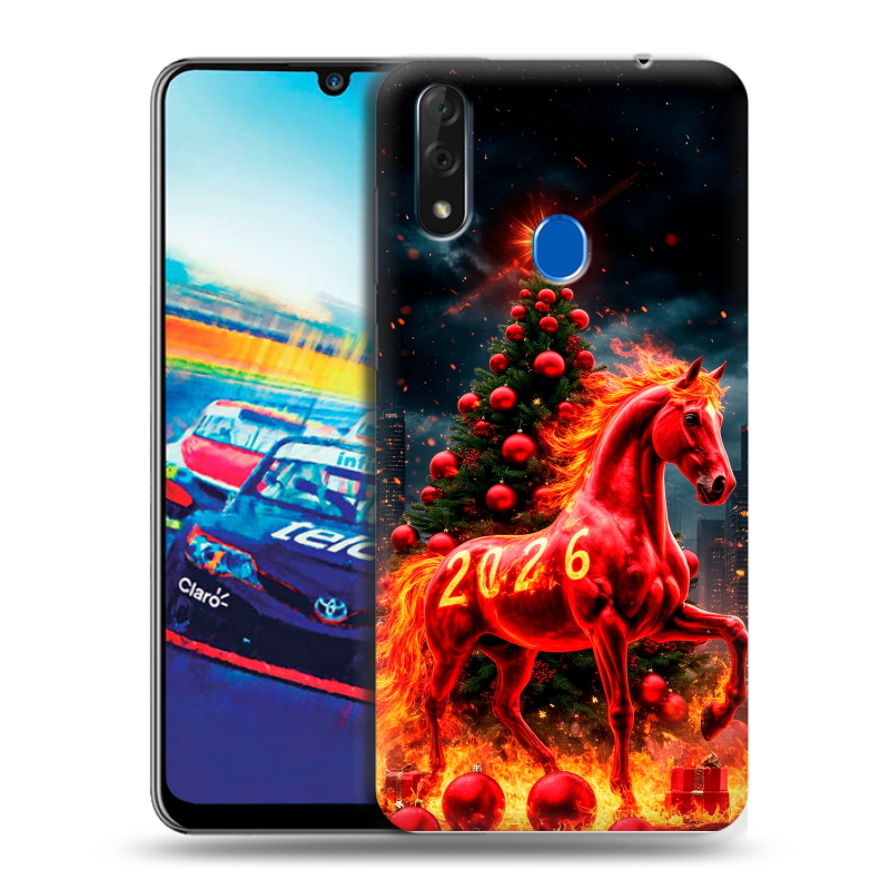 Силиконовый чехол на ZTE Blade V10 с принтом Новый год Силиконовый чехол на ZTE Blade V10 с принтом Новый год