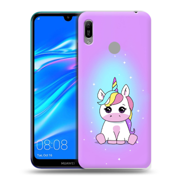 Силиконовый противоударный чехол на Huawei Y6 (2019) с принтом Единорог