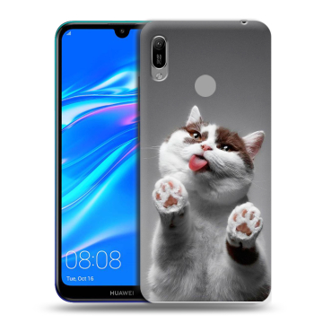 Силиконовый противоударный чехол на Huawei Y6 (2019) с принтом Коты