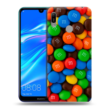 Силиконовый противоударный чехол на Huawei Y6 (2019) с принтом Конфеты