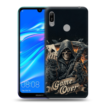 Силиконовый противоударный чехол на Huawei Y6 (2019) с принтом Скелет карты