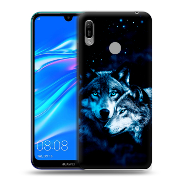 Силиконовый противоударный чехол на Huawei Y6 (2019) с принтом Волки