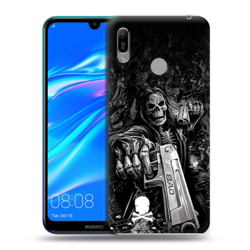 Силиконовый противоударный чехол на Huawei Y6 (2019) с принтом Скелет