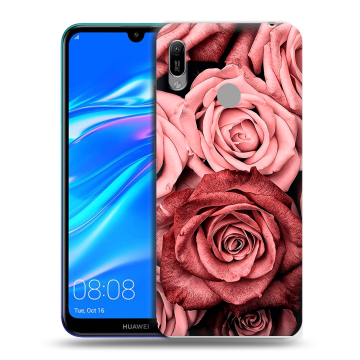 Силиконовый противоударный чехол на Huawei Y6 (2019) с принтом Цветы розы