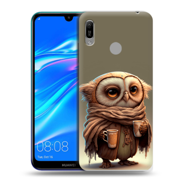 Силиконовый противоударный чехол на Huawei Y6 (2019) с принтом Сова