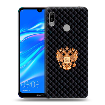 Силиконовый противоударный чехол на Huawei Y6 (2019) с принтом Герб России принт