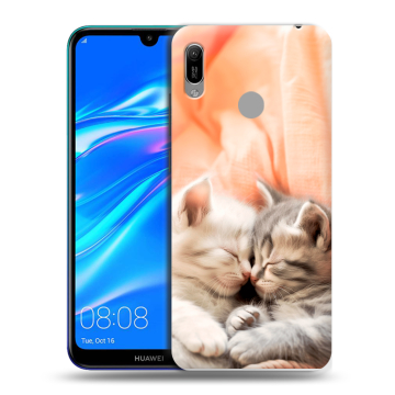 Силиконовый противоударный чехол на Huawei Y6 (2019) с принтом Котята