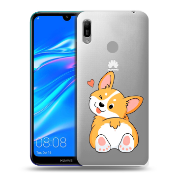 Силиконовый противоударный чехол на Huawei Y6 (2019) с принтом Корги