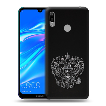 Силиконовый противоударный чехол на Huawei Y6 (2019) с принтом Герб России