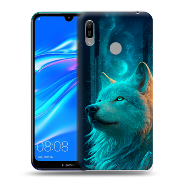 Силиконовый противоударный чехол на Huawei Y6 (2019) с принтом бабочки саккура