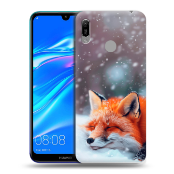 Силиконовый противоударный чехол на Huawei Y6 (2019) с принтом лиса