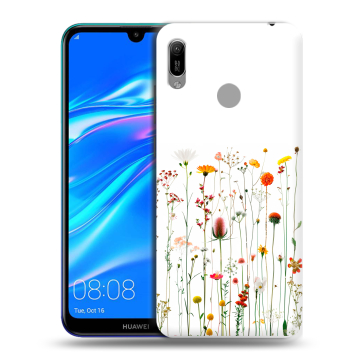Силиконовый противоударный чехол на Huawei Y6 (2019) с принтом цветы