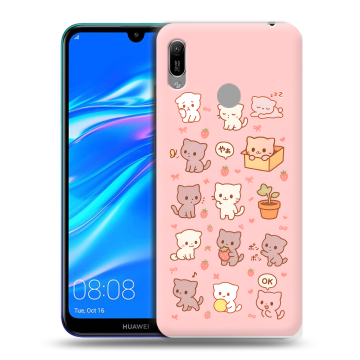 Силиконовый противоударный чехол на Huawei Y6 (2019) с принтом Hello Kitty Хелоу Кити