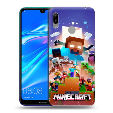 Силиконовый противоударный чехол на Huawei Y6 (2019) с принтом Майнкрафт Minecraft Силиконовый противоударный чехол на Huawei Y6 (2019) с принтом Майнкрафт Minecraft