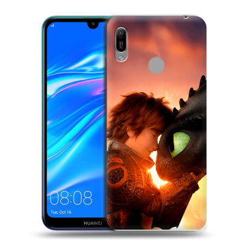 Силиконовый противоударный чехол на Huawei Y6 (2019) с принтом Как приручить дракона