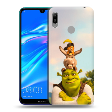 Силиконовый противоударный чехол на Huawei Y6 (2019) с принтом Шрек Shrek