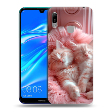 Силиконовый противоударный чехол на Huawei Y6 (2019) с принтом котята котики Силиконовый противоударный чехол на Huawei Y6 (2019) с принтом котята котики