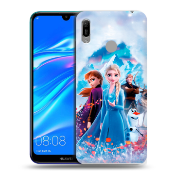 Силиконовый противоударный чехол на Huawei Y6 (2019) с принтом Холодное сердце Frozen