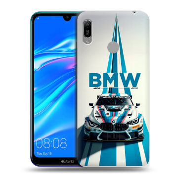 Силиконовый противоударный чехол на Huawei Y6 (2019) с принтом БМВ BMW