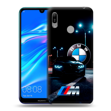 Силиконовый противоударный чехол на Huawei Y6 (2019) с принтом БМВ BMW Силиконовый противоударный чехол на Huawei Y6 (2019) с принтом БМВ BMW