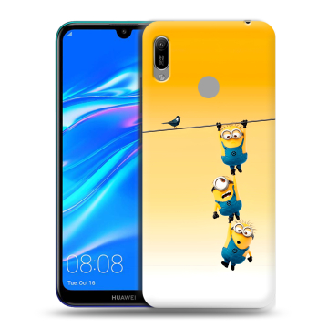 Силиконовый противоударный чехол на Huawei Y6 (2019) с принтом Миньоны