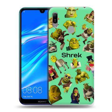 Силиконовый противоударный чехол на Huawei Y6 (2019) с принтом Шрек Shrek