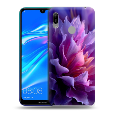 Силиконовый противоударный чехол на Huawei Y6 (2019) с принтом женский цветы