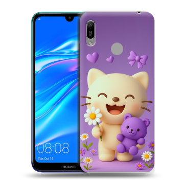 Силиконовый противоударный чехол на Huawei Y6 (2019) с принтом для девочек