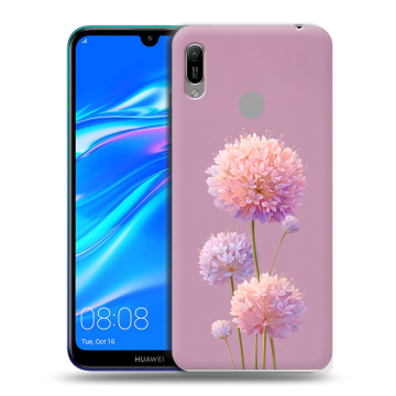 Силиконовый противоударный чехол на Huawei Y6 (2019) с принтом Цветы