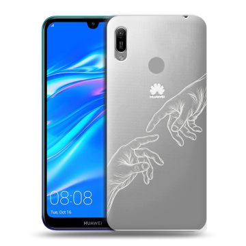 Силиконовый противоударный чехол на Huawei Y6 (2019) с принтом Сотворение мира