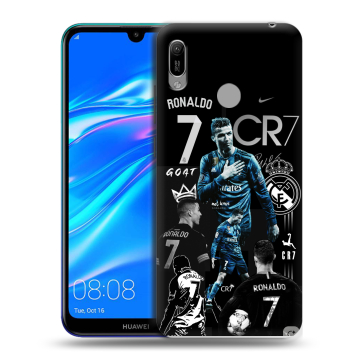 Силиконовый противоударный чехол на Huawei Y6 (2019) с принтом Реал Роналдо