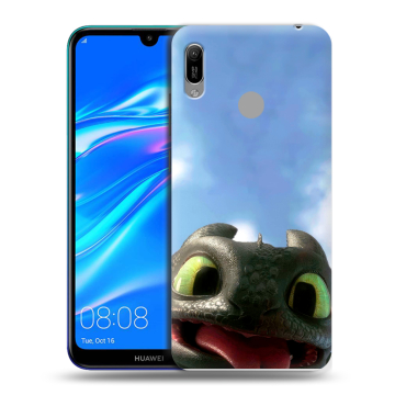 Силиконовый противоударный чехол на Huawei Y6 (2019) с принтом Как приручить дракона
