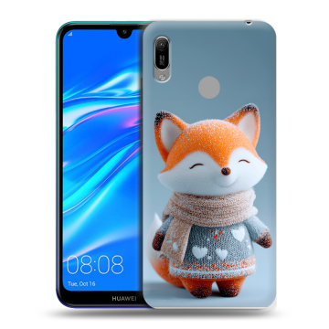 Силиконовый противоударный чехол на Huawei Y6 (2019) с принтом Лиса