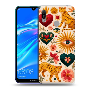 Силиконовый противоударный чехол на Huawei Y6 (2019) с принтом Модный принт