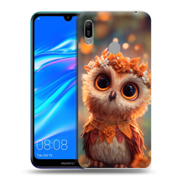 Силиконовый противоударный чехол на Huawei Y6 (2019) с принтом Милая сова