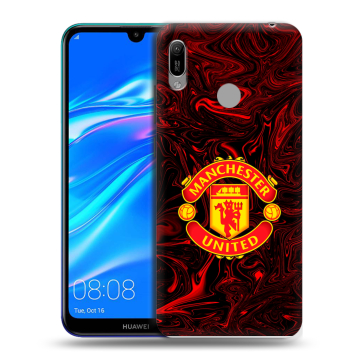 Силиконовый противоударный чехол на Huawei Y6 (2019) с принтом Manchester United