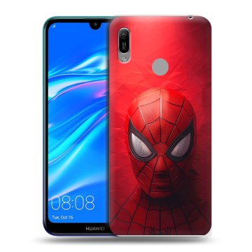 Силиконовый противоударный чехол на Huawei Y6 (2019) с принтом Spiderman Человек паук
