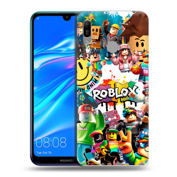 Силиконовый противоударный чехол на Huawei Y6 (2019) с принтом Roblox Роблокс Силиконовый противоударный чехол на Huawei Y6 (2019) с принтом Roblox Роблокс