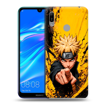 Силиконовый противоударный чехол на Huawei Y6 (2019) с принтом Naruto Наруто